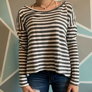 White and grey pullover sweater